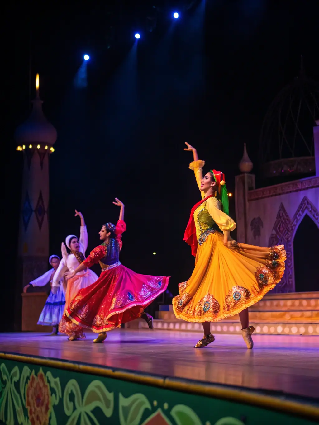 A photo of a traditional dance performance supported by CULTURE - EVOLUTION, showcasing performers in traditional attire against a culturally significant backdrop.