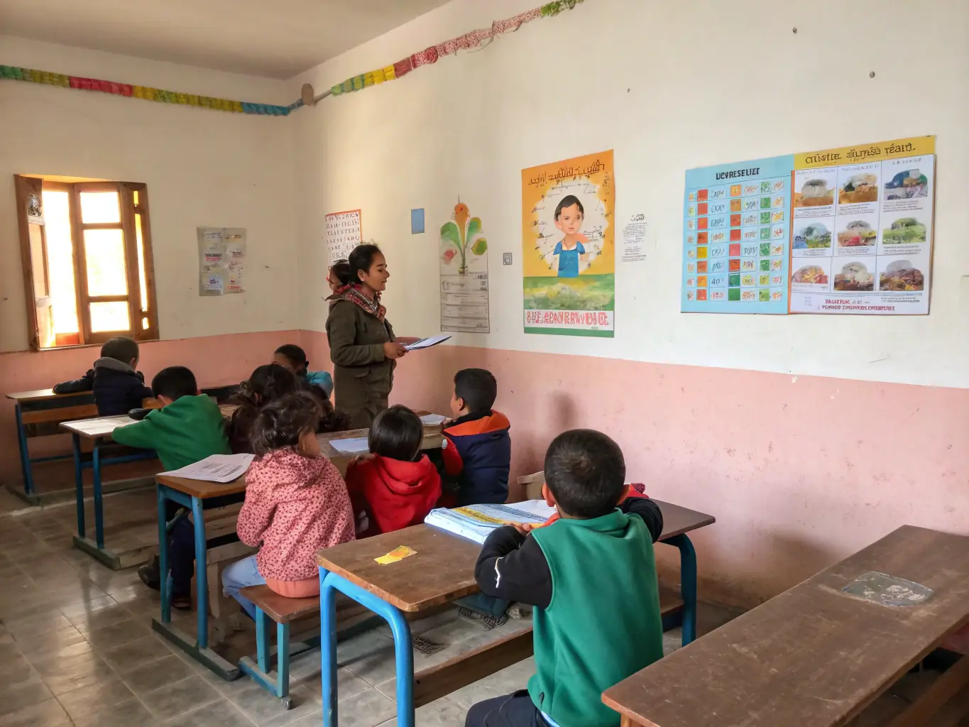 An image depicting a CULTURE - EVOLUTION educational program, with children learning about different cultures through interactive games and storytelling.